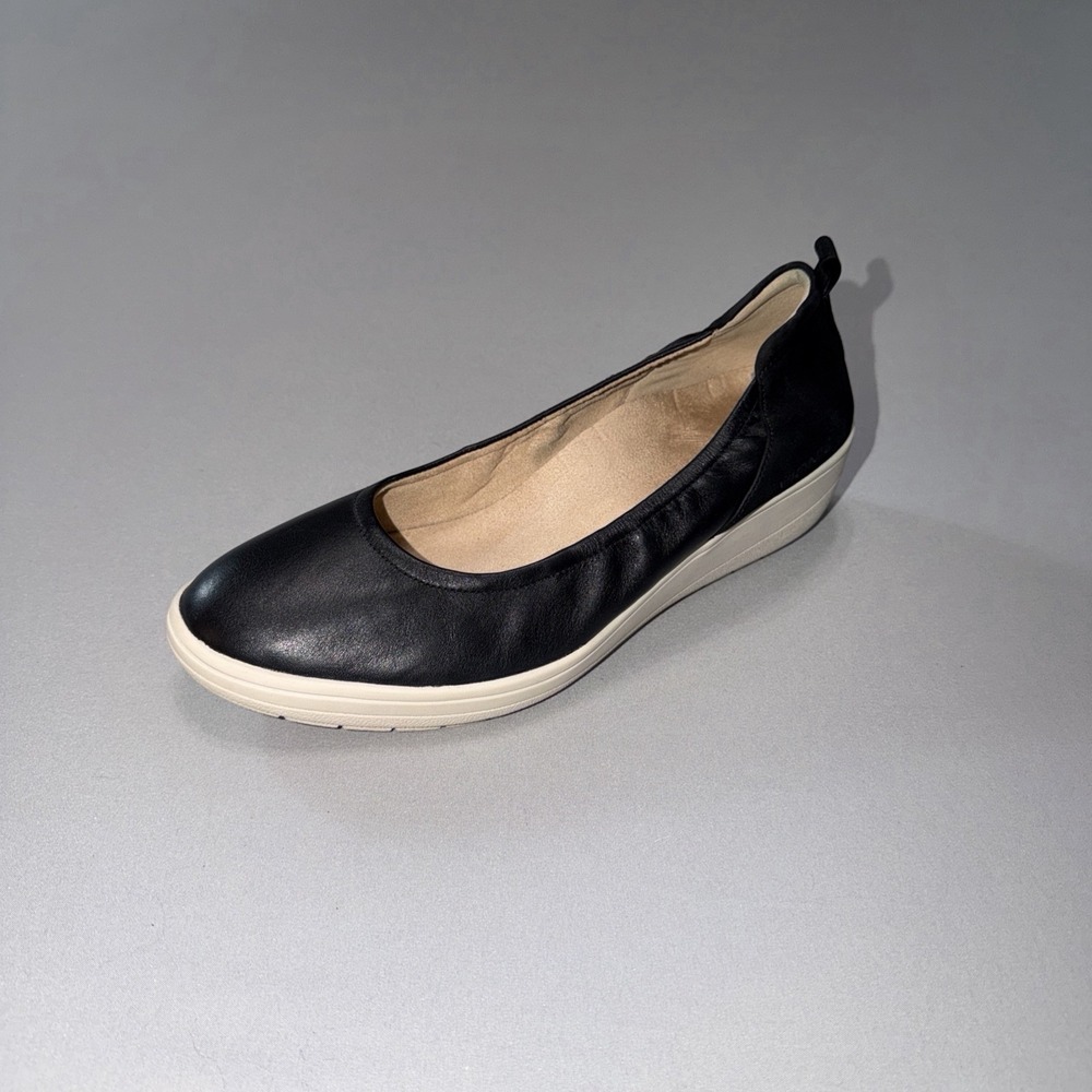 Vionic Black Ellery Jacey Wedge Shoes Women's 10M Round Wedge Orthotic Insole